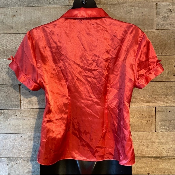 💥5/$25 La Vie En Rose women’s satin button up pyjama top in size XL - Picture 2 of 8